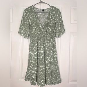 SHEIN Sage Green Heart Print Dress